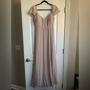 Birdy Grey taupe chiffon bridesmaid dress